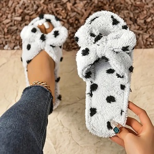 Pantuflas de Invierno para Mujer, Ligeras, Antideslizantes, para Interiores, Punta Abierta, Felpa, Impermeables, con Lazo, para Uso Doméstico, Venta al Por Mayor - Product Image 1