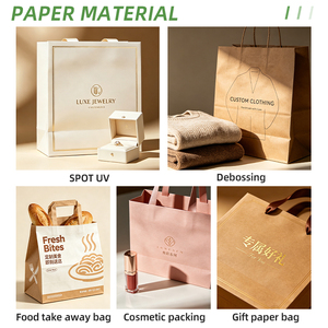 Sac cadeau en papier kraft de luxe personnalisé avec poignée pour vêtements, impression offset, emballage portable haut de gamme et logos personnalisés - Product Image 3