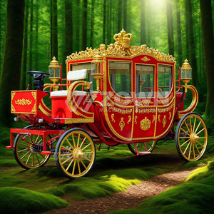 Carruaje de Caballos Eléctrico Estilo Europeo Real en Oferta, Carruaje de Caballos Real con Color Personalizado, Carruaje de Caballos de Cuatro Ruedas para Bodas - Product Image 6