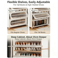 Meuble de rangement en acier pour chaussures d'entrée, organisateur domestique pour chaussures, sandales, baskets, bottes et accessoires de maison