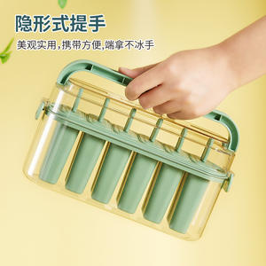 Green Plastic <b>Popsicle</b> <b>Mold</b> 6 Cavities Dishwasher Safe For Home Ice Cream Making - Product Image 2