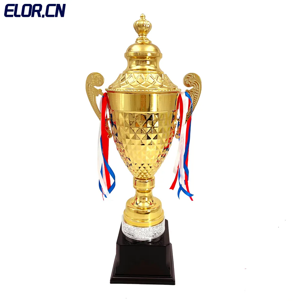 ELOR grosir Piala Sepakbola emas kustom pabrikan penghargaan logam harga terbaik