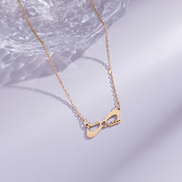 Collares de Joyería de Moda con Colgante de Acero Inoxidable Chapado en Oro con Caligrafía Personalizada Inspirada en el Árabe Islámico de Alá, Venta al por Mayor