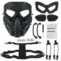 Masque facial tactique Anti-buée PC Lens Cycling Mouth Mask Paintball Field Protective Safety Face Mask