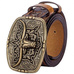 NEW VINTAGE SQUARE <b>WHITE</b> BLACK BROWN COW HIDE <b>BELT</b> Alloy 18k Gold Plated Snake Free Perforated Gift Box Fashionable <b>Ladies</b> Gift - Product Image 2