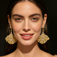 Boucles d'oreilles pendantes en forme d'étoile en cristal d'améthyste plaqué or 18 carats XM E282, tendance, pour femmes, bijoux de mariage et de fête