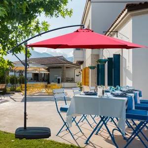 10FT asma şemsiye açık bahçe plaj krank şemsiye çapraz taban ile muz veranda şemsiye