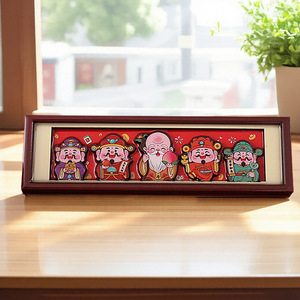 2026年马年创意五福财神木冰箱贴卡通相框背面吉祥喜庆寓意 - Product Image 6