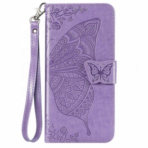 Custodia a Portafoglio per <span class=keywords><strong>Samsung</strong></span> S26 Ultra S25 con Porta Carte di Credito, in Pelle PU Goffrata a Farfalla e Cinturino da Polso - Product Image 1