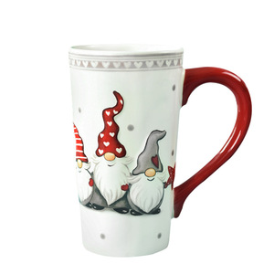 Kerst Hoge Keramische Beker Grote Capaciteit Home Reliëf Mok Schattig En Trendy Voor Melkwater Of Thee In Kantoor - Product Image 5