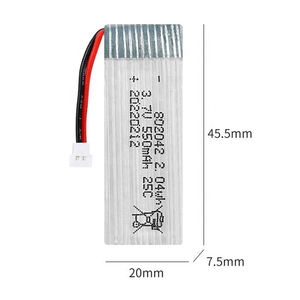הספק גבוה <span class=keywords><strong>802042</strong></span> 25c 500mah 550mah 2.04wh <span class=keywords><strong>3.7v</strong></span> נ נ "ט li-פולימר חבילה הסוללה rc צעצועים - Product Image 1