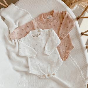 Su misura con Logo ricamato <span class=keywords><strong>per</strong></span> bambine o ragazzi pagliaccetto a maglia tuta a manica lunga vestito <span class=keywords><strong>per</strong></span> <span class=keywords><strong>neonati</strong></span> 3-6 mesi 6-9 mesi - Product Image 1