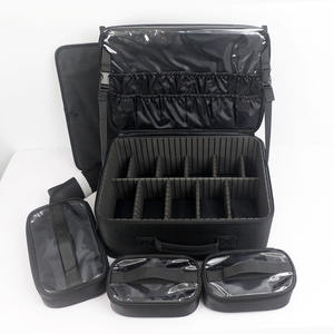 Trousse de maquillage professionnelle étui de <span class=keywords><strong>voyage</strong></span> cosmétique Portable grand étui à outils de barbier de stockage de vernis à ongles avec ceinture d'épaule - Product Image 1