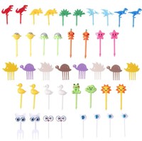 Accessoires de bento réutilisables en plastique alimentaire écologique, cure-dents et fourchettes de 3 à 6 cm, pour la rentrée scolaire et le camping