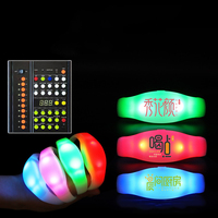 Bracelet LED pour mariage, fête, bar, concert, décoration, 15 couleurs, bracelet LED personnalisé avec logo, bracelet lumineux