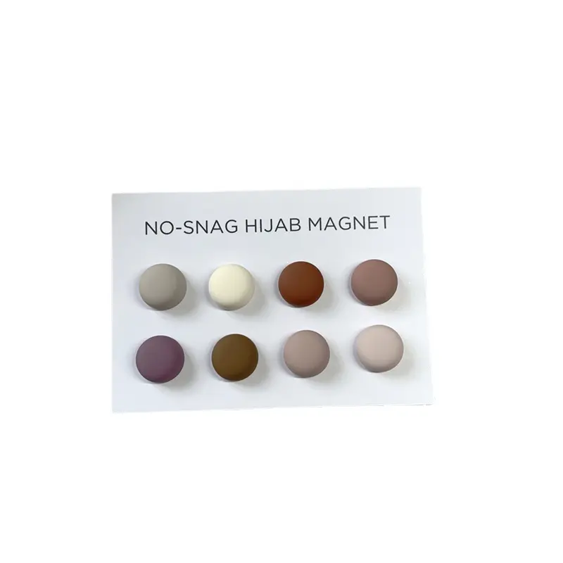 Broche de macaron em 29 cores, cores, seguro, lenço, clipe de broche de hijab de metal, ímãs foscos, cachecol, ímãs/