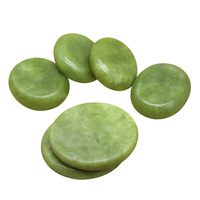 Chauffe-pierres de massage, ensemble de pierres de massage rondes en jade vert avec boîte chauffante pour la relaxation corporelle en SPA
