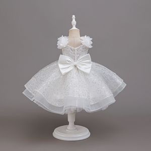 Vestido de Princesa con Lentejuelas y Lazos para Niña, Color Rosa Floral, con Tirantes, Estilo Abullonado, Transpirable, para Fiestas de Verano, 6 Años, Venta al Por Mayor - Product Image 4