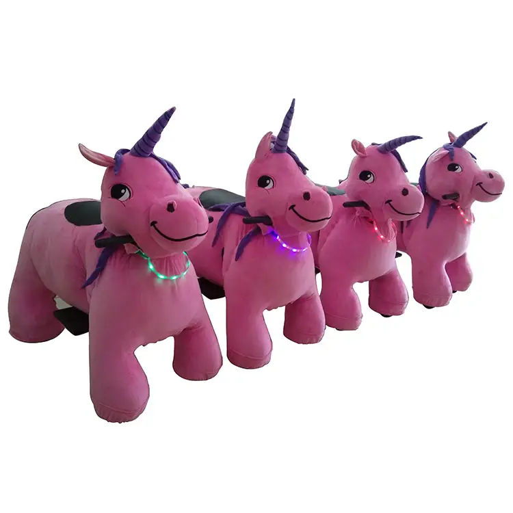 Operasi Koin Elektronik Zippy Unicorn Berjalan Naik Hewan Pada Mainan Mendapatkan Uang