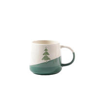 Mug Kopi Keramik Natal dengan Lapisan Warna Kustom, Kapasitas Besar, Aman untuk Microwave dan Mesin Cuci Piring, Desain Modern, Dilengkapi Tutup dan Sendok