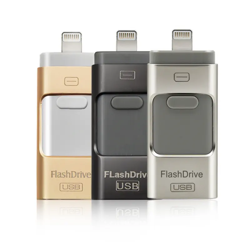 Portable 3 In 1 Otg Usb Flash Drive Usb2.0 3.0 Memory Stick 128gb 256g 512g Pen Drive With Custom Logo
