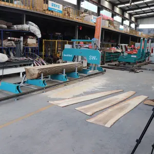 Venta de China aserradero de banda de troncos de madera horizontal Molino de sierra de cinta portátil con ruedas móviles