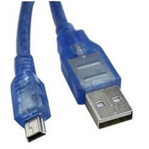 Cable de Datos Mini USB 5p Macho a Macho de 30cm, Azul, Blindado, Completamente de Cobre - Product Image 2