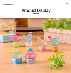 Accessoires miniatures, cactus miniature qui brille dans le noir, décoration de voiture, de bureau, de maison, mini ornements de jardin féerique en résine - Product Image 6
