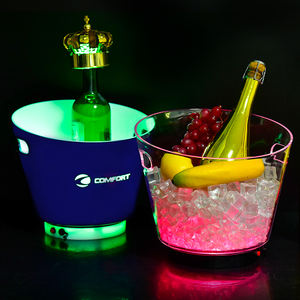 Discothèque bar fête point culminant couleur changeante refroidisseur LED seau à glace réutilisable étanche en plastique lumineux vin seau à glace - Product Image 4