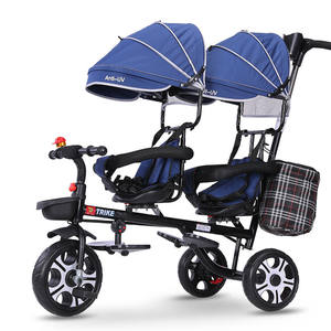 Cochecito doble de alta calidad para niños, triciclo de dos plazas para pasear, venta al por mayor - Product Image 4