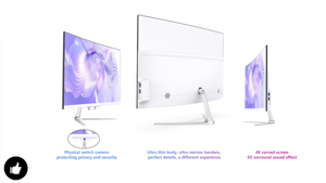 24 polegadas All-in-One PC com tela IPS <span class=keywords><strong>Intel</strong></span> I7 Dual Wifi Wind 10 1920*1280 resolução 4GB de memória de vídeo Quad Core Novo tamanho grande - Product Image 2