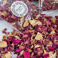 Ensemble de fleurs séchées colorées faites à la main pour mariage - Naturelles et biodégradables, parfaites pour les mariages et les baby showers.