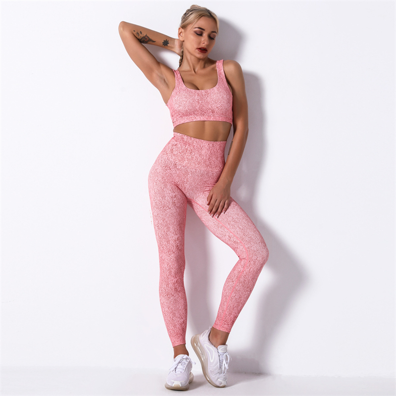4 colors  Fashion Modern Breathable Workout Clothing Women Active Wear Yoga Set fitness