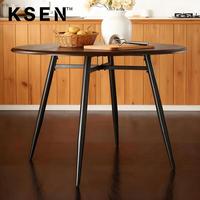 Table à manger ronde en bois avec chaise noire salée de luxe pour 4 pour restaurant hôtel ou salon TC0129