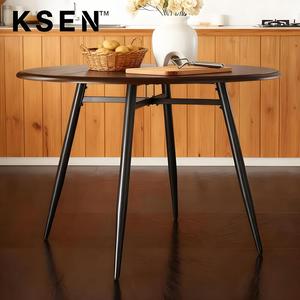 Mesa <span class=keywords><strong>de</strong></span> <span class=keywords><strong>comedor</strong></span> redonda <span class=keywords><strong>de</strong></span> <span class=keywords><strong>madera</strong></span> con juego <span class=keywords><strong>de</strong></span> <span class=keywords><strong>sillas</strong></span> <span class=keywords><strong>de</strong></span> lujo negro sal para <span class=keywords><strong>4</strong></span> para restaurante, hotel o sala <span class=keywords><strong>de</strong></span> estar TC0129 - Product Image 4