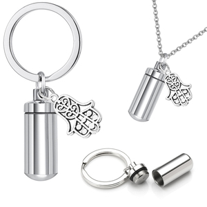 Perhiasan kremasi baja tahan karat kalung abu guci untuk wanita pria liontin abu silinder, tempat abu liontin guci peringatan - Product Image 3