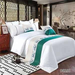 Hàng Mới Về Bộ Ga Trải Giường Bằng Cotton Màu Trơn 4 Chiếc Vải Dệt Khách Sạn Thiết Kế Sang Trọng Bộ Ga Trải Giường