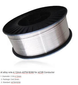 ASTM B398 6201 T81 dây hợp kim nhôm 4.12mm acsr Lõi dây dẫn cường độ cao trên không đường dây điện truyền tải Cáp - Product Image 6