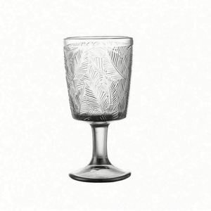 French Vintage Embossed Leaf Wine Glass Aluminum Handle-Crystal for Goblet Elegant Stem for Home Party Luxury Dining - Product Image 1