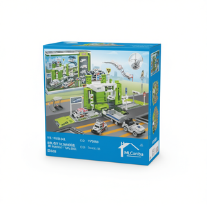 MLCanba City Airport Track Set With 4 Cars 1 Plane 8 Signs Push Operated Toy For Kids Age 5 7 Years - Product Image 1