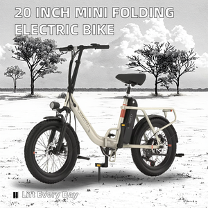 Bicicleta Eléctrica Plegable Mini de 20 Pulgadas con Cuadro de Aleación de Aluminio, Neumático Ancho, Motor Trasero sin Escobillas, 7 Velocidades, 48V 500W - Product Image 2