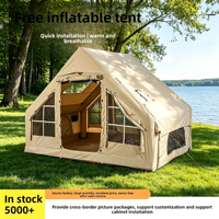 Tente gonflable automatique transfrontalière pour l'extérieur, auvent pare-soleil, équipement de camping familial, installation rapide sans montage, cabine quatre personnes