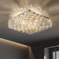 Plafonniers en cristal dorés modernes Nouveau style Lumière LED de luxe d'intérieur pour chambre Base en fer pour bureau à domicile