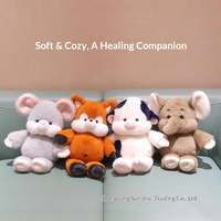 Boneka Tikus Lari Bordir Bobova, Isian Kapas PP, Kain Polyester Super Lembut, Bahan Mesh, Pereda Stres, Hadiah Ulang Tahun