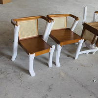 Chaises en bois massif de haute qualité en gros, chaise en rotin, ensemble table et chaises de restaurant, petite table et chaises de balcon