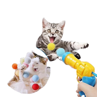 Jouet interactif de luxe pour chat Mini lanceur de jeux de tir avec boule en peluche extensible en plastique écologique de haute qualité