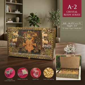 handmade Solid Wood Luxury <b>Gift</b> Packaging <b>Box</b> with Crystal resin Valentine's Day Love Theme Polished Finish Tabletop Display - Product Image 1