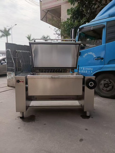 Poêle à braiser basculante commerciale 80L 100L 150L 200L Grande poêle à frire plate électrique Poêle à bratt inclinable au gaz naturel Pot à bratt basculant pour aliments - Product Image 5