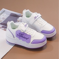 ZHOYA 2026 Nouvelles Chaussures à Roulettes Rose-Violet Color-Block Fermeture Velcro Élégantes Légères Décontractées pour Filles