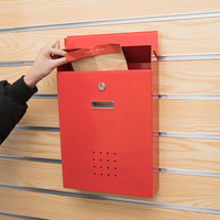 Petite boîte aux lettres murale extérieure en acier galvanisé noir, mini boîte aux lettres et boîte postale